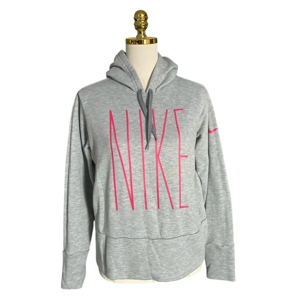 Nike Women's Dri-FIT Performance Gray Sporty Active Pullover Hoodie Size Medium